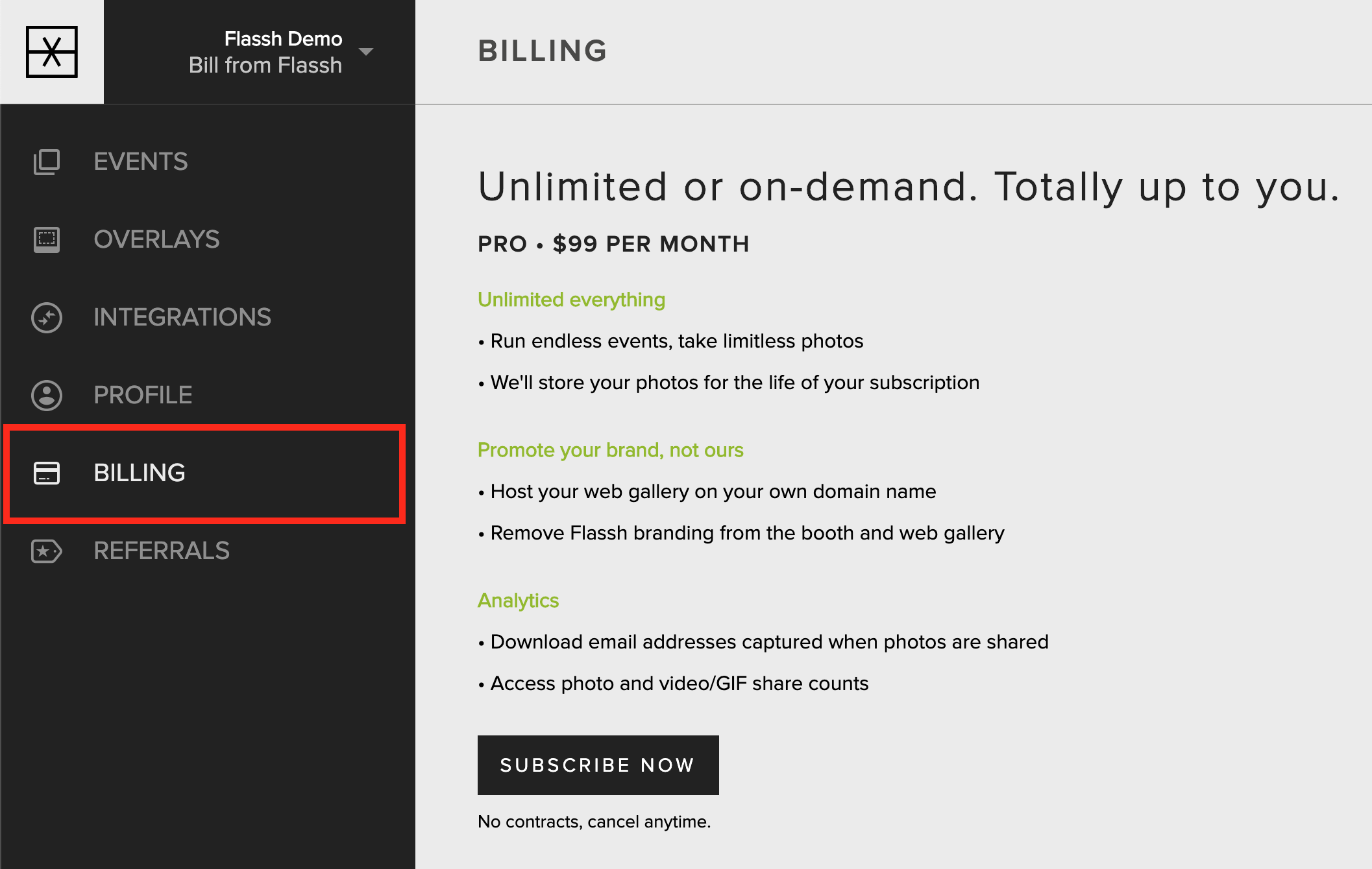 The Add Your Card button on the Billing tab