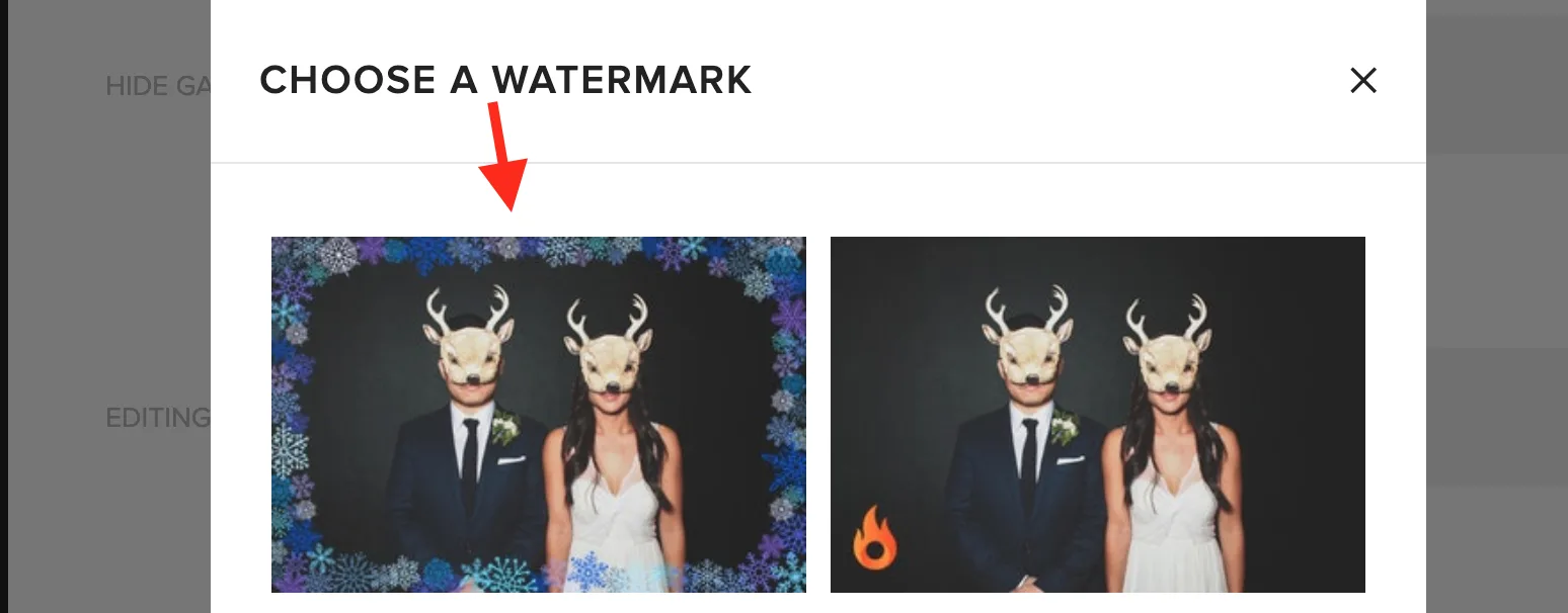 Choosing an uploaded overlay for an event