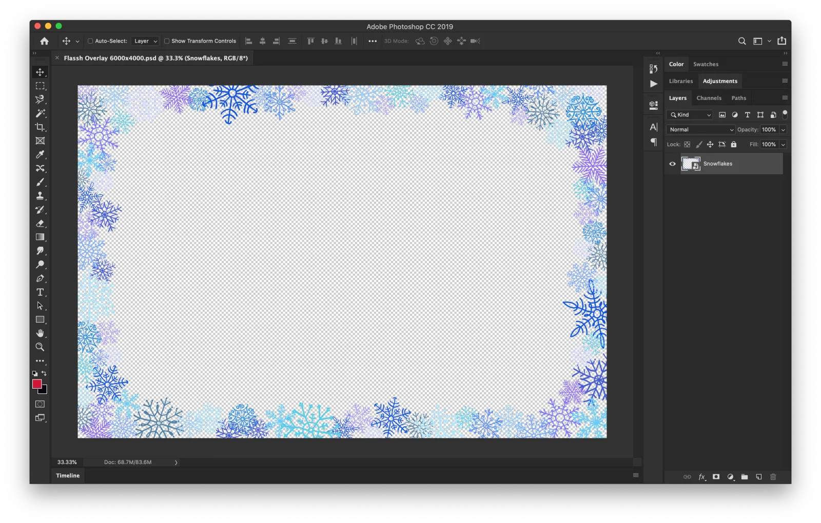 Overlay graphics placed along the bottom of the Photoshop canvas