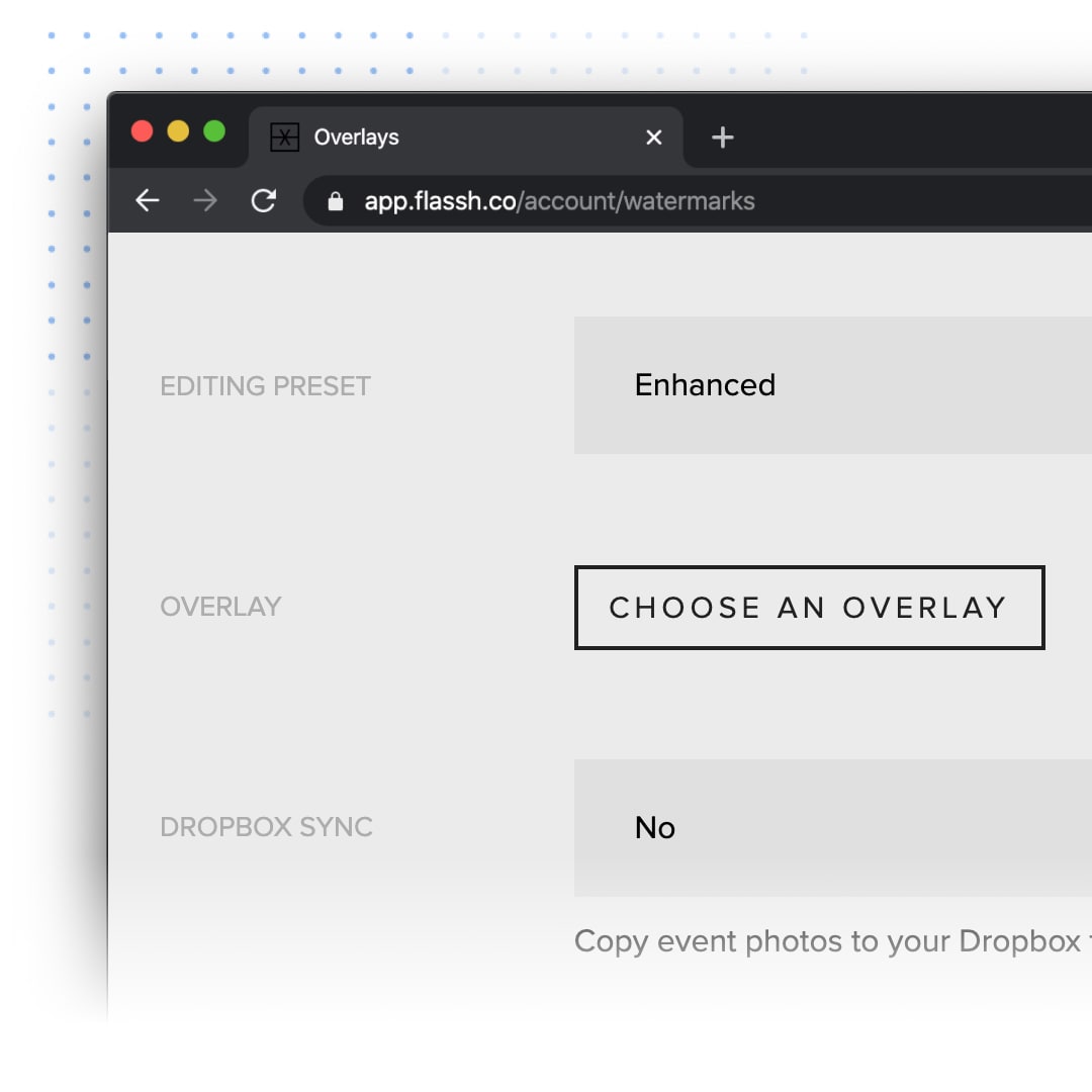 Choosing an overlay for an event
