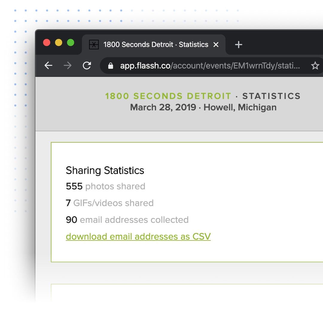 Downloading guest email addresses