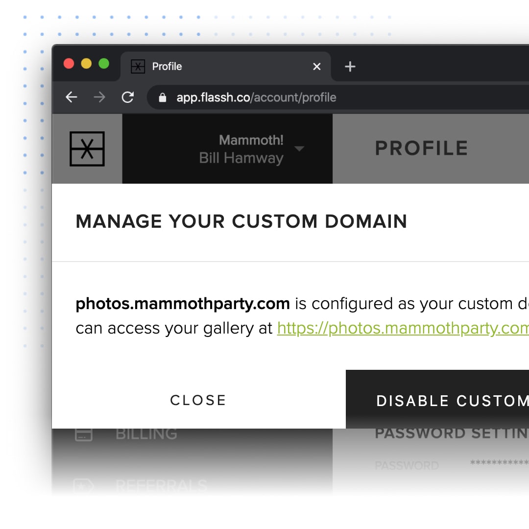 Custom domain settings