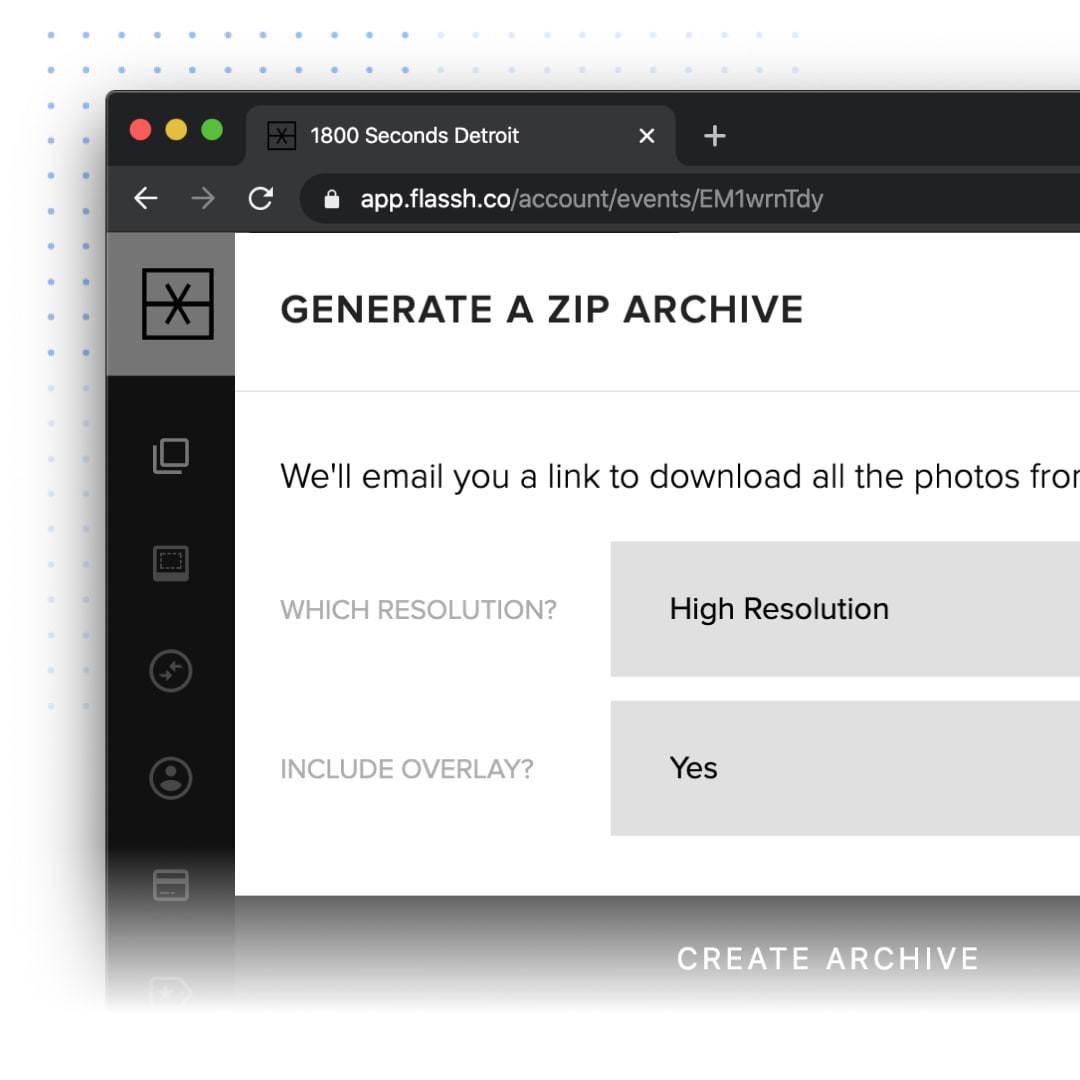 Downloading an archive of every event photo