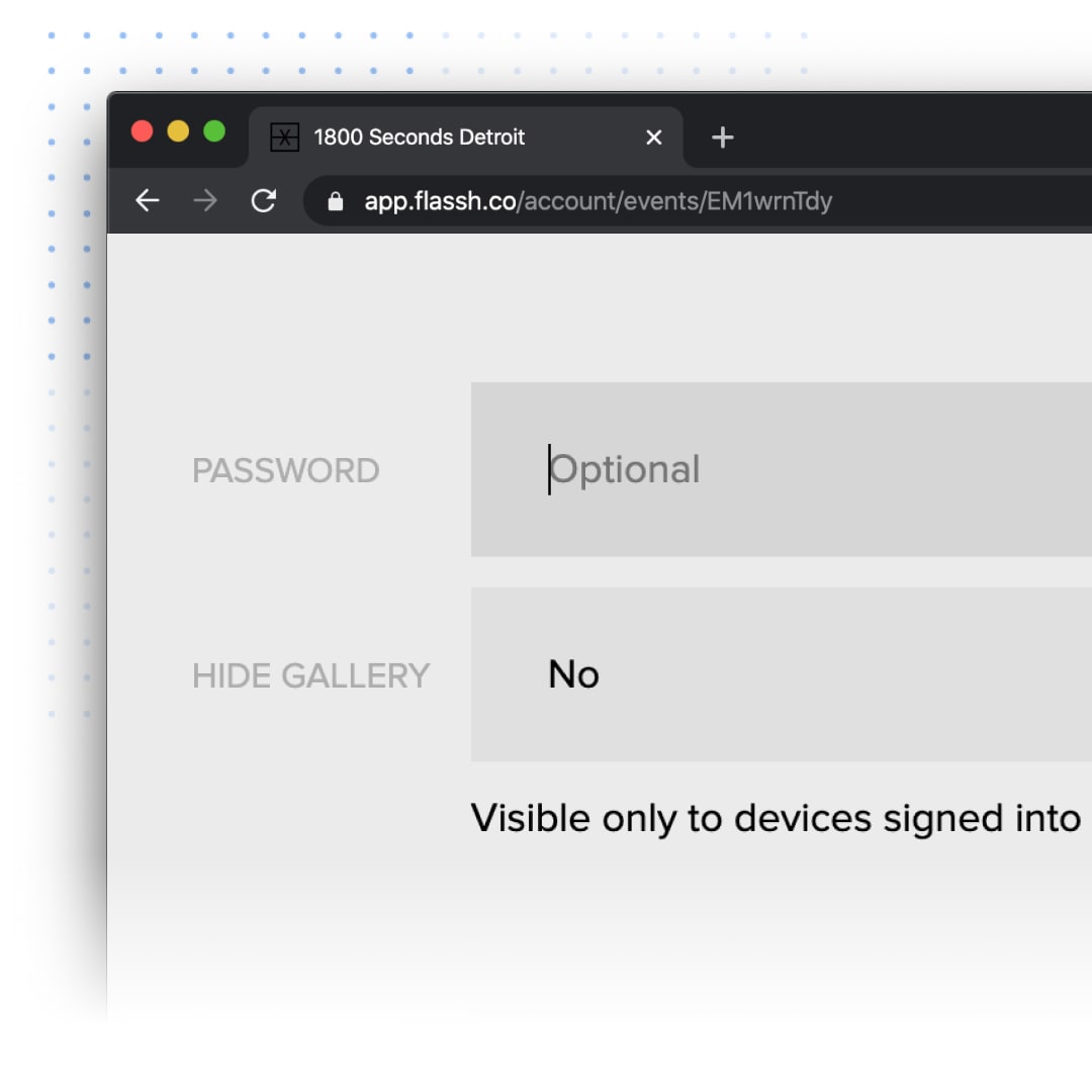 Gallery password settings