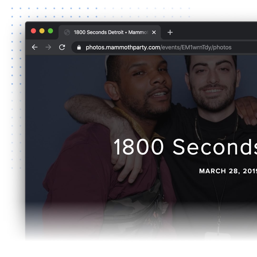 An event’s online photo gallery on a phone