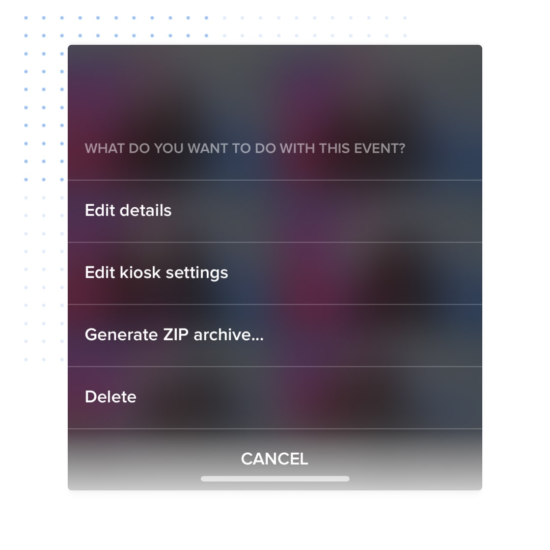 Kiosk options in the Flassh app